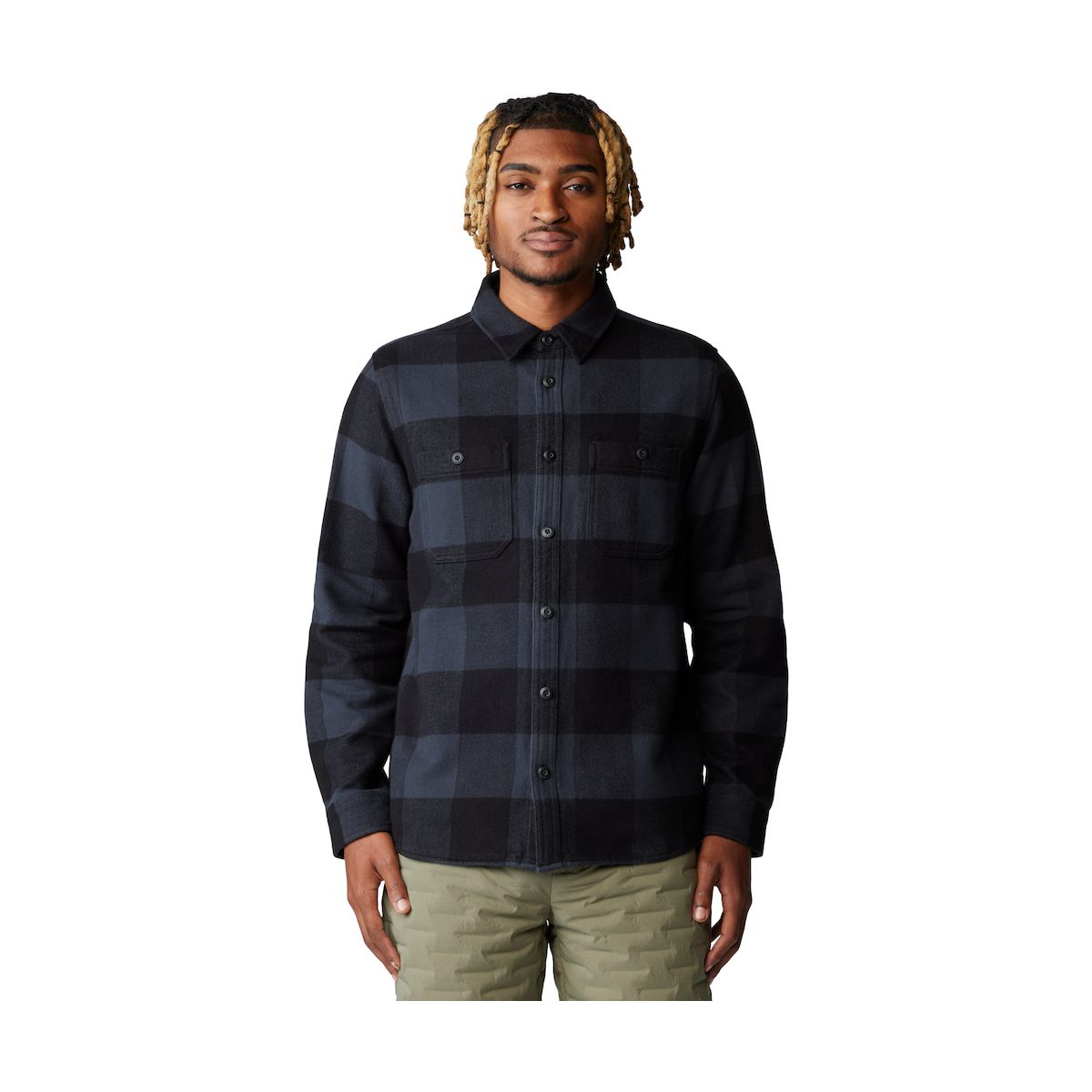 Mountain Hardwear M Plusher Long Sleeve Shirt black tatanka check print (012) M 191599-012-M