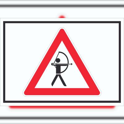 HB-Druck Achtung Bogenschießen Schild Symbol A2 (420x594mm)