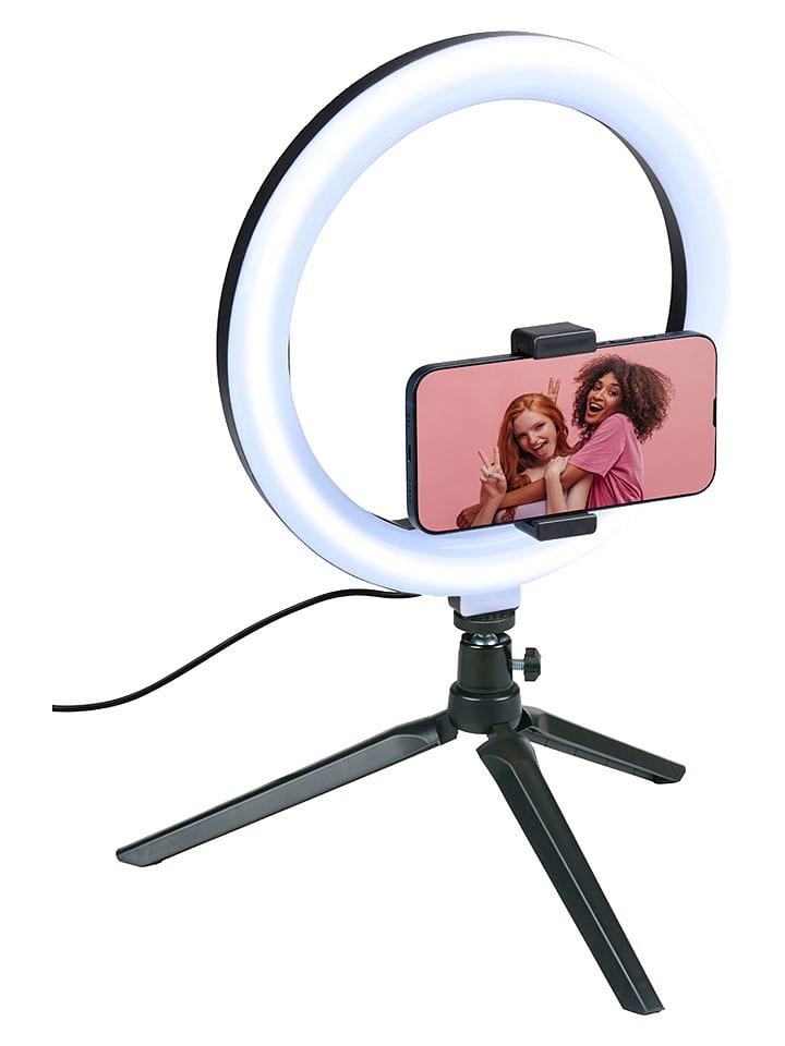 GRUNDIG LED-Selfie-Ringlicht in Schwarz - (B)30 x (H)45 x (T)30 cm - onesize