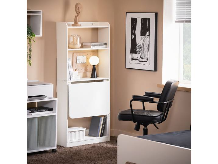 SoBuy FWT92-H-W Packs pliants petite table d'écriture table de travail table de bureau table de bureau pliante table murale