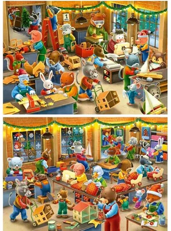 Puzzle 2 x 12 pcs L'atelier de Noël - Ravensburger