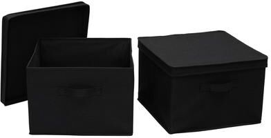 Household Essentials Square KD Storage Box with Lid, Set of 2
