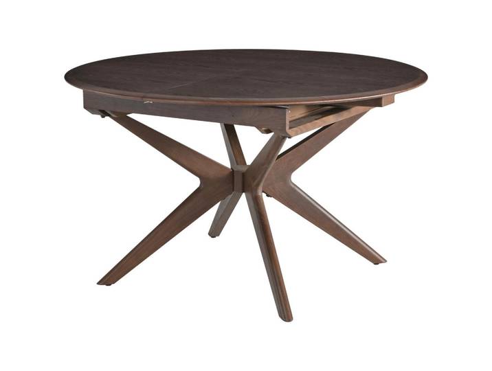 Mid.you Esstisch, Walnuss, Holz, Metall, Esche, furniert, oval, Flachrohr, 130x75x180 cm, ausziehbar, Esszimmer, Tische, Esstische, Esstische oval