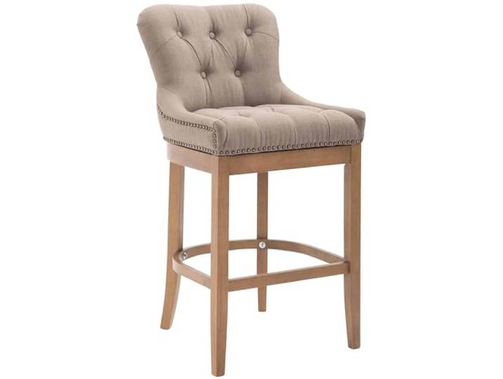 CLP Barhocker Lakewood Stoff-Bezug I Gepolsterter Tresenstuhl I Gestell Aus Holz, Farbe:Taupe