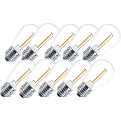 Lighto | LED-Glühfaden | Großer Sockel E27 | Klar | Kugellampe | 45mm | 1W | Dimmbar | 10er-Pack | Geeignet für Leuchtkäfer