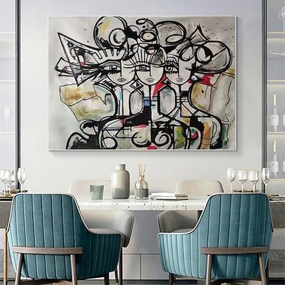 handgefertigtes Ölgemälde auf Leinwand, Wandkunst, Dekoration, moderner Graffiti-Stil, trendig, für Schlafzimmer, Heimdekoration, gespannter Rahmen, hängendes Gemälde/gerollte Leinwand (ohne Rahmen)