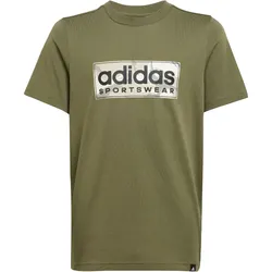 adidas Camo Linear Graphic T-Shirt Jungen JX6872 - olive strata 128