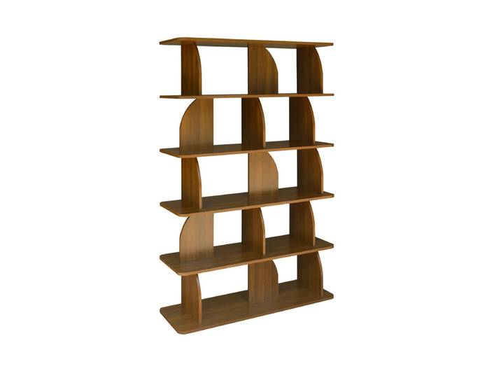 Sweeek Etagère, bibliothèque exotique décor bois 5 niveaux ALVA Marron Noyer