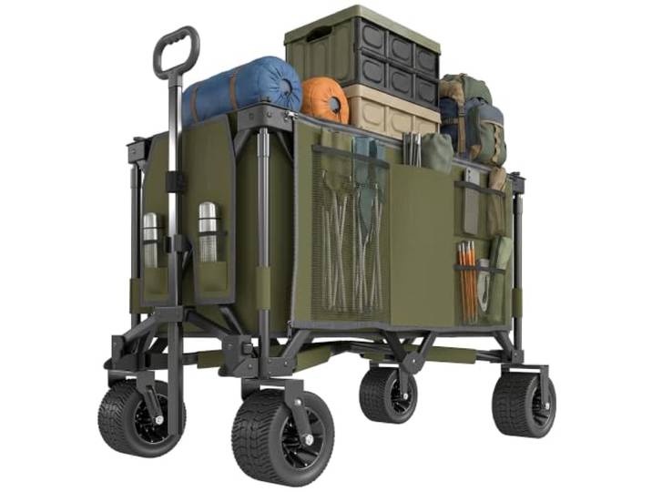Outsunny opvouwbare Bollerwagen met verstelbare greep groen