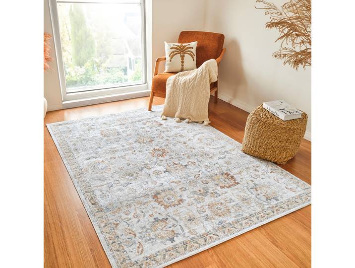 Kurzflorteppich Cincinnati Grau/Ivory 200 x 275cm Polyester