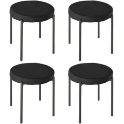 4ER-SET Esszimmerhocker Esszimmerstühle Küchenstuhl modern Samt Schwarz