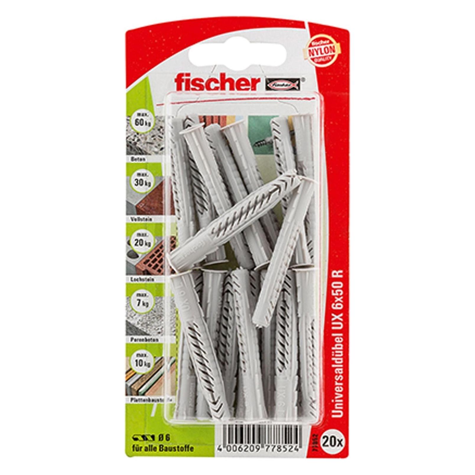 Fischer Universaldübel UX 6x50 R K (20 Stk.) (077852)