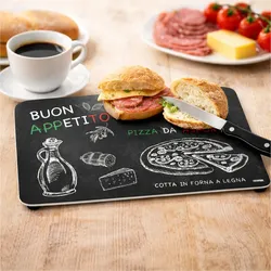 Gravidus Frühstücksbrettchen Melamin mit Gummifüßen Motiv Ristorante 23x14 cm