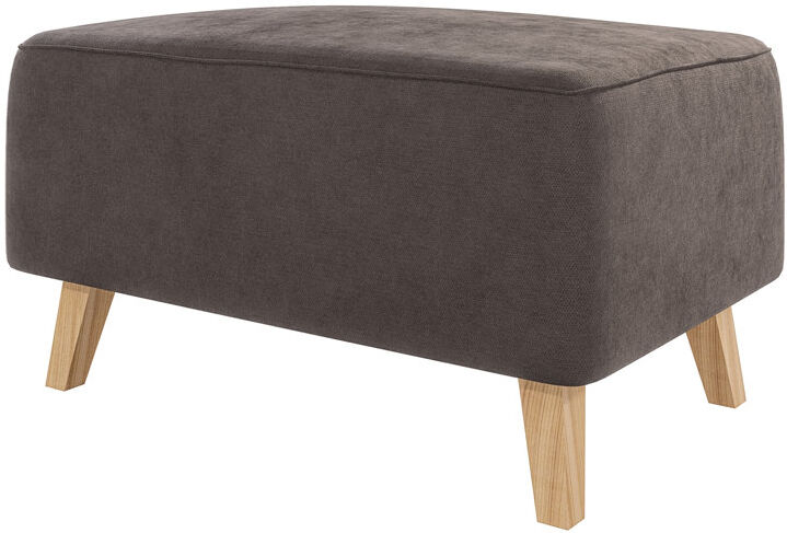 S-Style Furniture Footstool with Wooden Legs In Scandinavian Style Brown - Khaki 51cm H X 95cm W X 63cm D