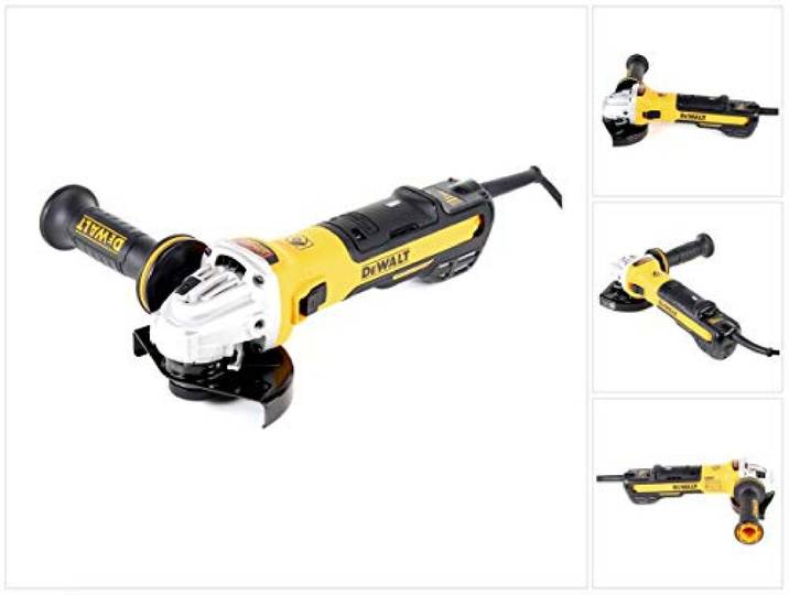 DeWalt DWE4369-QS Meuleuse 1700W 125mm - vitesse variable Brushless - interrupteur glissière Noir/Jaune