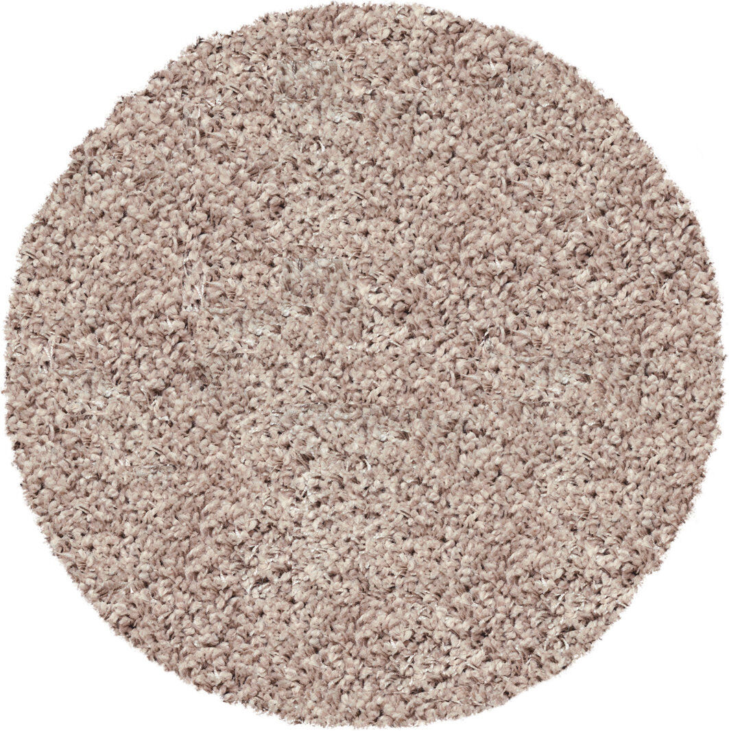 Brayden Studio Square Mclamb Solid Colour Area Rug Linen Round 120cm