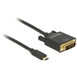 DeLOCK 2m, USB-C/DVI 24+1 USB-Grafikadapter 3840 x 2160 Pixel Schwarz