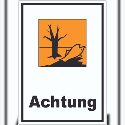 HB-Druck Aufkleber Gefahrensymbol Umweltgefährlich Achtung A8 (52x74mm)