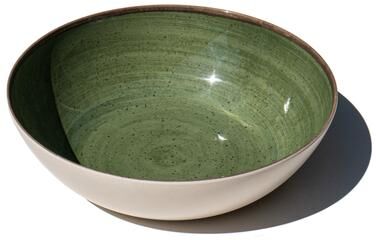 "Abode Homewares Retreat Pottery Melamine Serving Bowl - Green - 13.5"""