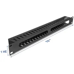 DeLOCK 19′′ 1 HE Kabelmanagement Rangierpanel mit 2 Öffnungen 1 HE Metall schwarz