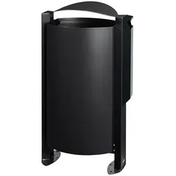 ARKEA Abfallkorb stand Rossignol 100 L grau mit Ascher Outdoor-Mülleimer in mangangrau