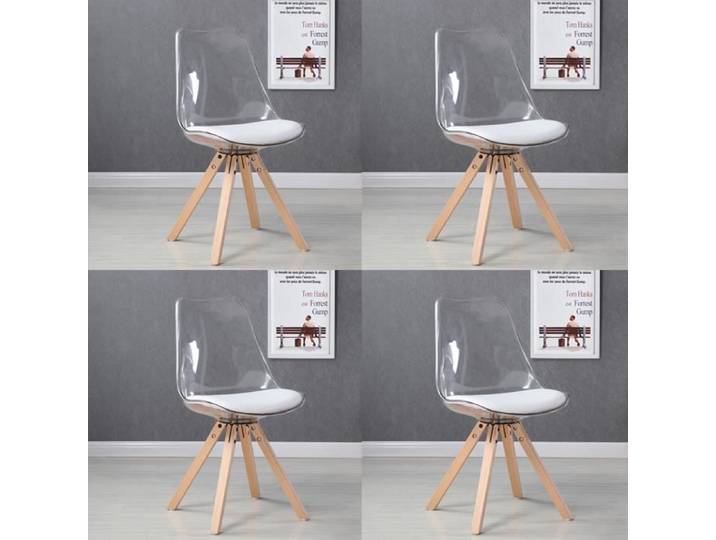 Lot de 4 chaises scandinaves transparentes - Helsinki - DESIGNETSAMAISON