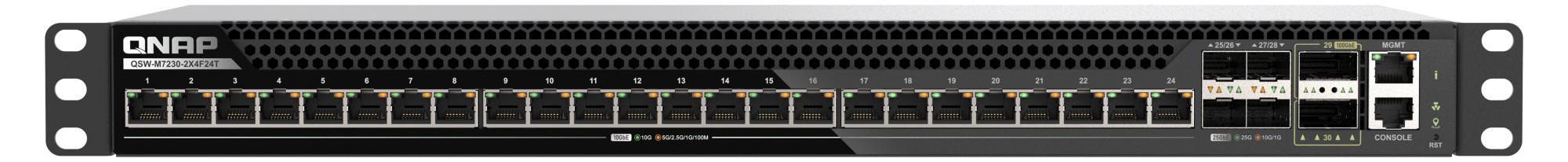 QNAP QSW-M7230-2X4F24T, Managed, L3, 10G Ethernet (100/1000/10000), Rack-Einbau, 1U