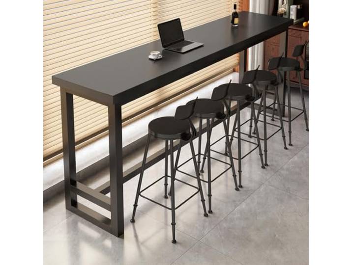 Massivholz Bartisch Rechteckig, Industrial, Stehtisch Küchenarbeitsstation Eingangstische und Beistelltische mit Metallgestell eignen sich für Cafés, Wohnzimmer, Esszimmer und Bars.(E,120*30CM)