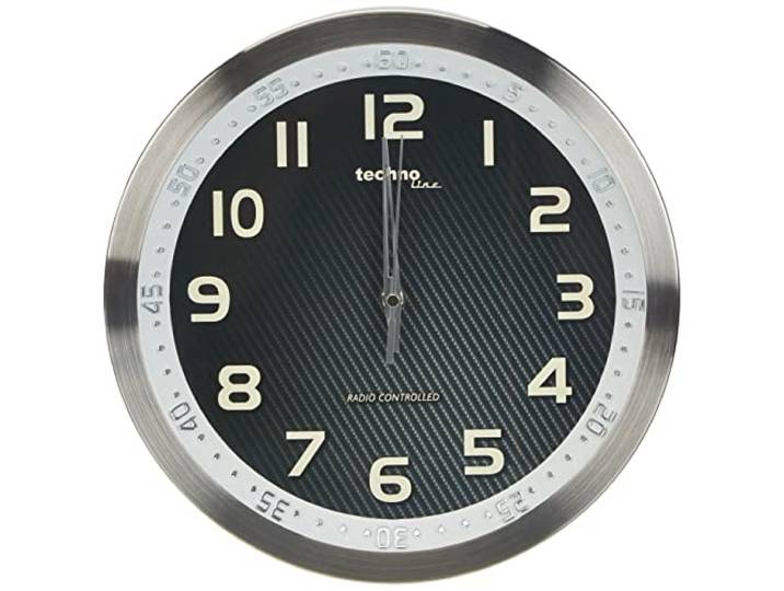 Technoline WT 8970 Funkwanduhr, aluminium-schwarz