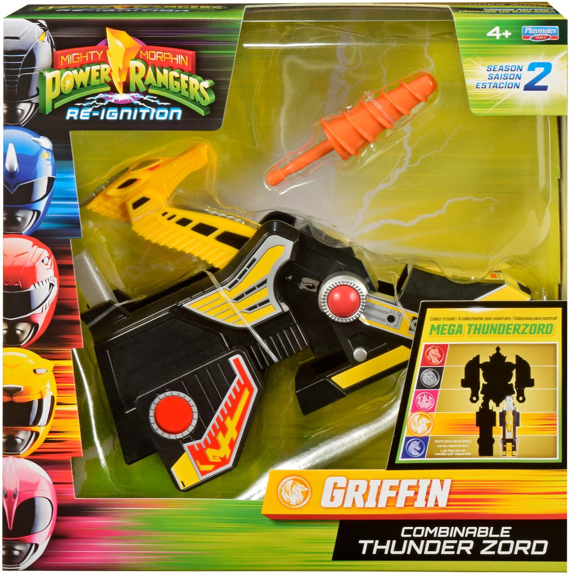 Power Rangers Re-Ignition Griffin Combinable Thunderzord - Yellow, Black & Silver - Playmates Toys
