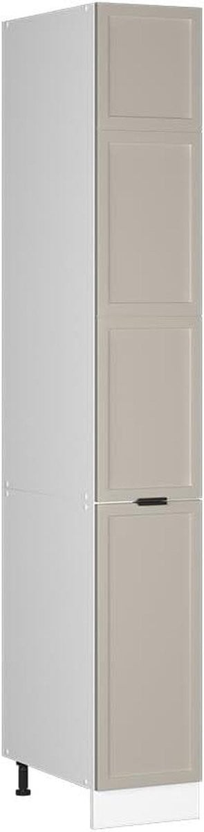 Grijsbeige Keukenkast Hoge kast met softclose scharnieren Breedte: 30 cm