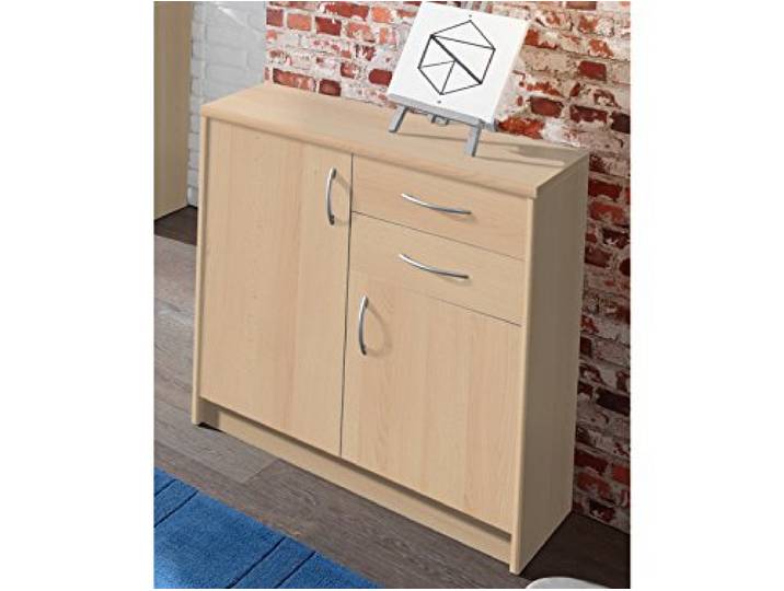 möbelando Kommode Anrichte Beistellschrank Hochkommode Standschrank Schrank Olli III Buche