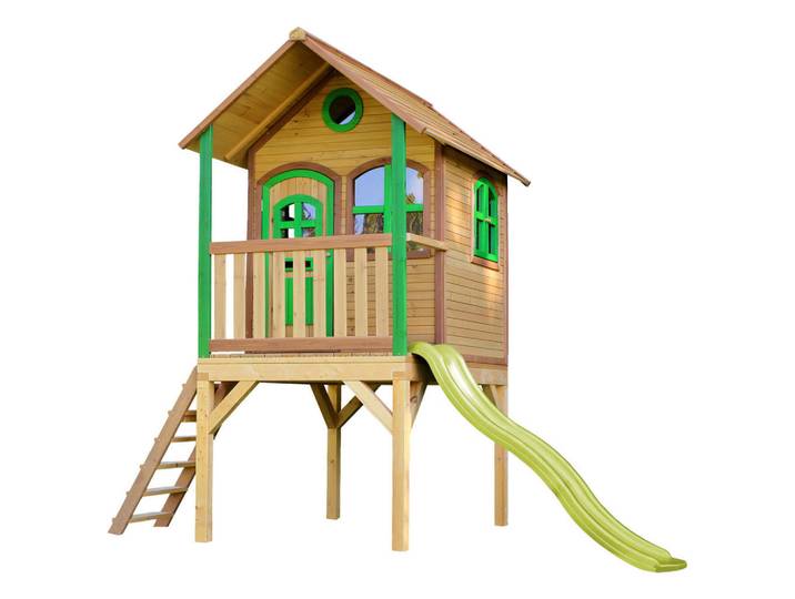 Spielhaus, Braun, Grün, Holz, Hemlocktanne, 318x272x191 cm, EN 71, CE, FSC 100%, Freizeit & Co, Gartenspielzeug, Spielhäuser
