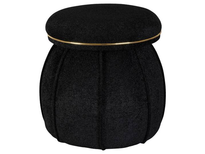 Kayoom Hocker, Schwarz, Gold, 55 cm, Wohnzimmer, Hocker, Sitzhocker