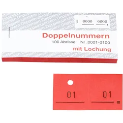 WOLF & APPENZELLER Doppelnummernblöcke mit Lochung rot