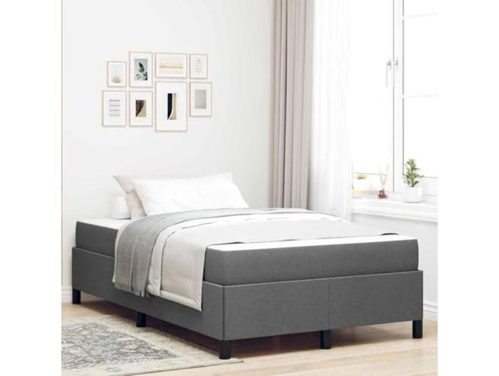 Stoffbezug Holzwerkstoff Modernes Schlafzimmer Design Boxspringbett Grau Boxspringbett Dunkelgrau 120 x 190 cm Stoff mit Matratze, mittelfeste Taschenfederkern Matratze, modernes Bettgestell mit