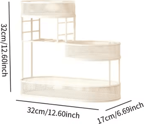 Inspire Curations Metal Wire Countertop Fruit Basket & Serving Stand white With Case