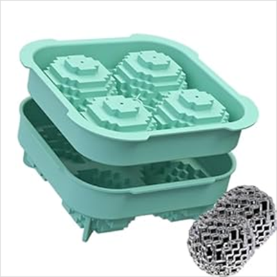 Market Central Slow Melt Silicone Ice Cube Mold With Lid For Whiskey And Cocktails green