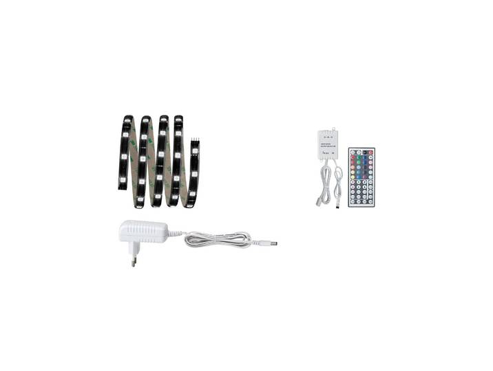 Paulmann YourLED Basis-Set LED-Strip RGB 1,5m YourLED, dimmbar, schwarz, für Wohn- / Esszimmer, Kunststoff, Modern