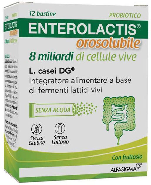 Alfasigma Paraf Enterolactis Orosolubile 8 Miliardi Fermenti Lattici 12 Bustine
