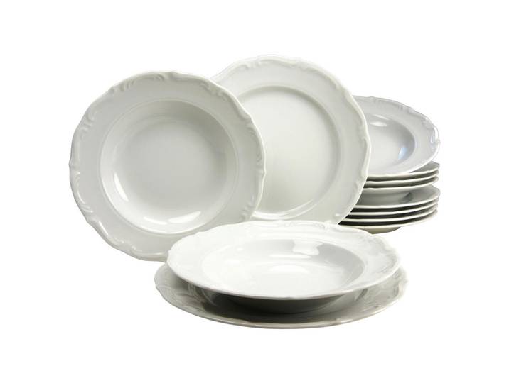 Creatable Tafelservice Maria Theresia, Weiß, Keramik, 12-teilig, Geschirr, Geschirrsets, Tafelservice