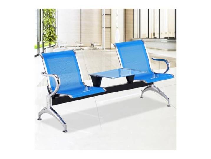HBOOMOEM FlughafenstüHle, Wartezimmerbank, 150 kg Tragfähigkeit Inklusive Couchtisch, Atmungsaktiv und Komfortabel, Robust und Stabil(No padding)