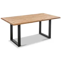 [de]sign & more Esstisch Cleveland 200 x 100 cm Holz Braun Wildeiche