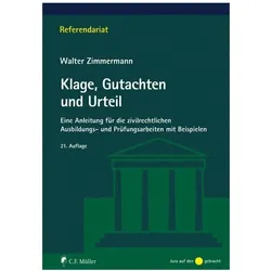 Klage, Gutachten und Urteil, Fachbücher von Walter Zimmermann