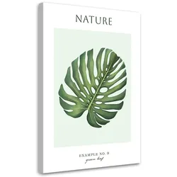 WANDBILD grünes blatt natur