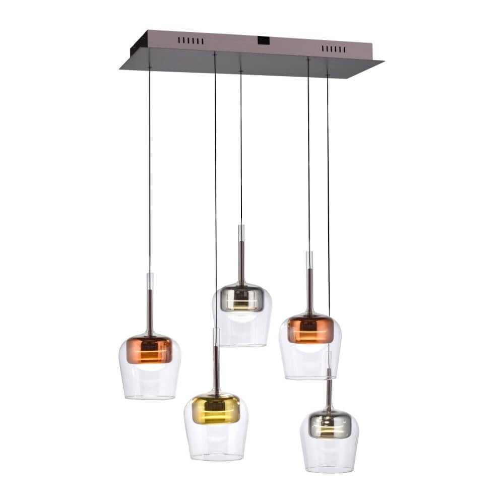Paul Neuhaus Q-Kon 5-lichts hanglamp in meerdere kleuren
