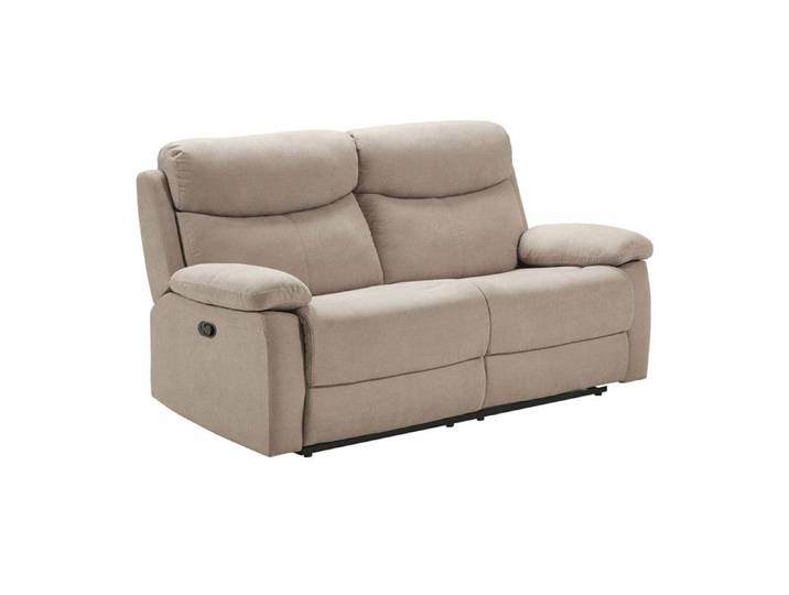 TARIFA - Canapé 3 Places Relax Manuel Beige Tissu Waterproof