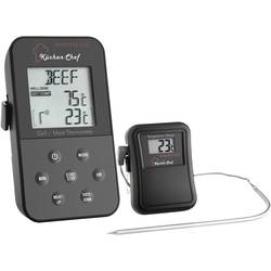 TFA Dostmann 14.1504 Grill-Thermometer Kabelsensor, Alarm, mit Timer, Überwachung der Kerntemperatur Niedergaren, Schwein, Rind, Reh, Pute, Lamm, Kaninchen,