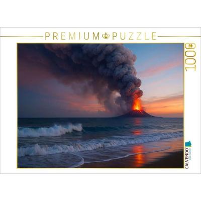 CALVENDO Puzzle Inselvulkan im Meer | 1000 Teile Lege-Größe 64x48cm Foto-Puzzle für glückliche Stunden