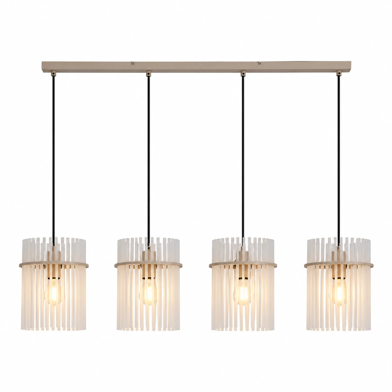 Searchlight Swizzle Hanglamp 4 lichts beige L 111 cm
